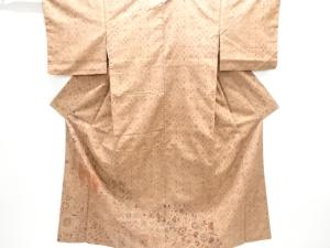 唐花模様手織り紬付け下げ着物